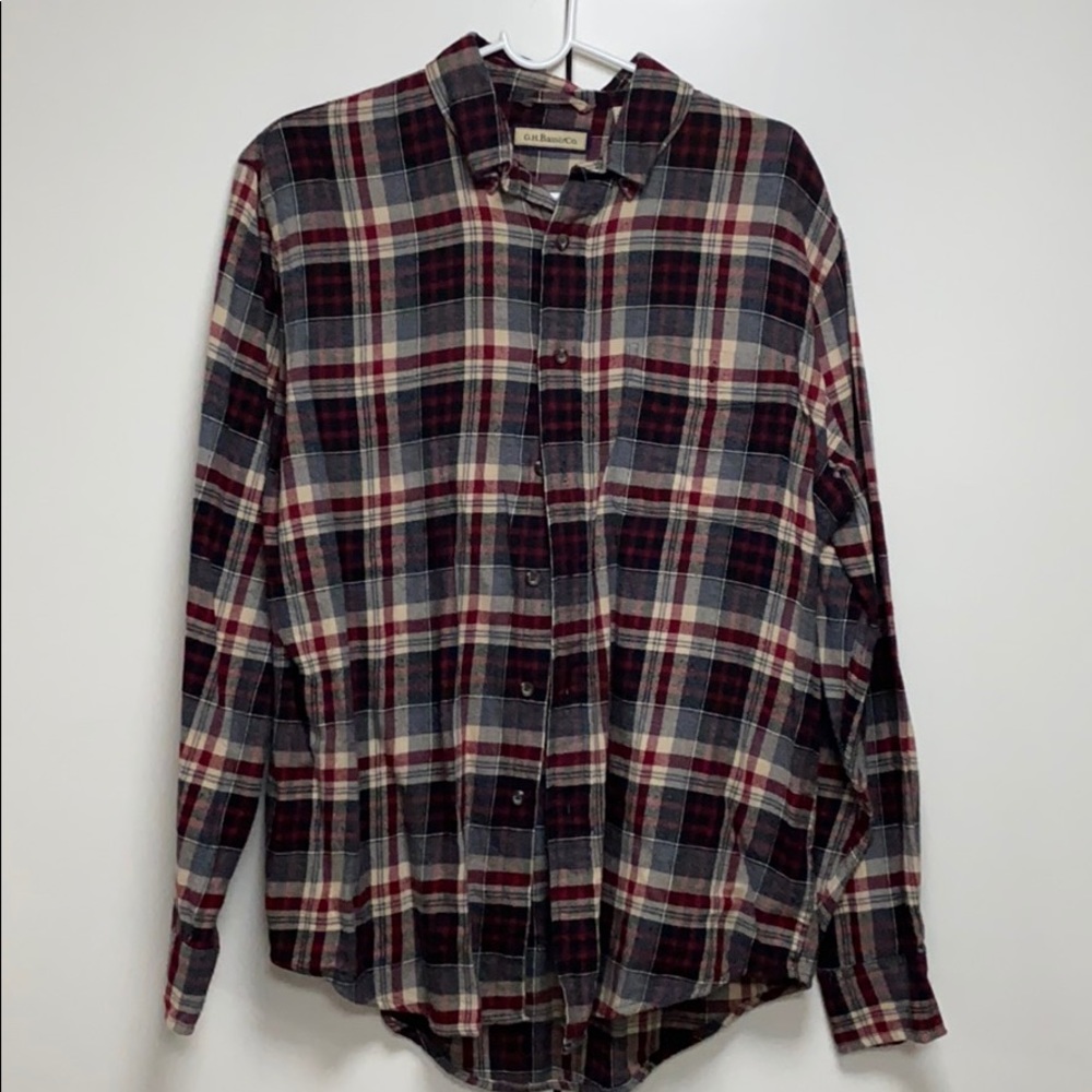 GH Bass & CO: Men’s Plaid Shirt: Size M